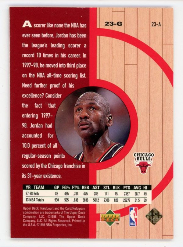 Michael Jordan 1998-99 Upper Deck Hardcourt Card #23-A