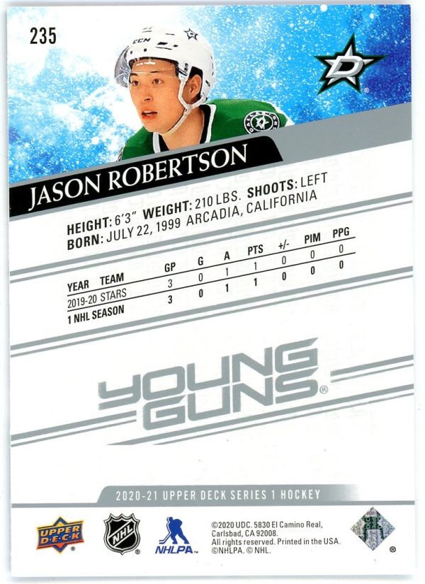 Jason Robertson 2020-21 Upper Deck Series 1 Young Guns #235