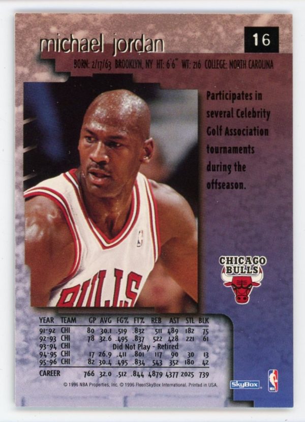 Michael Jordan 1995-96 Skybox Premium Card #16