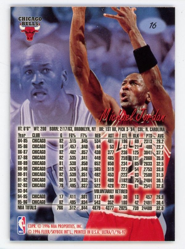 Michael Jordan 1996-97 Fleer Ultra Card #16