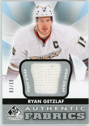 Ryan Getzlaf 2012-13 UD SP Game Used Authentic Fabrics Fight Strap /15 #AF-RG