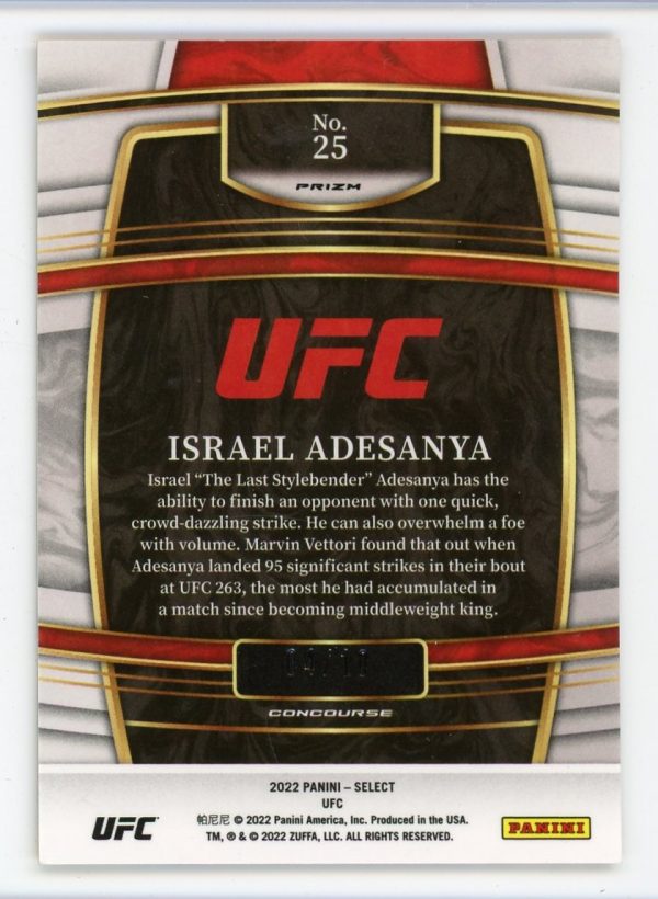 Israel Adesanya 2022 Select UFC Gold Flash 04/10 #25