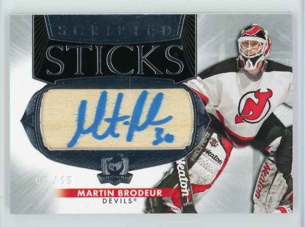 Martin Brodeur 2020-21 The Cup Scripted Sticks 05/15 Auto #SS-MB