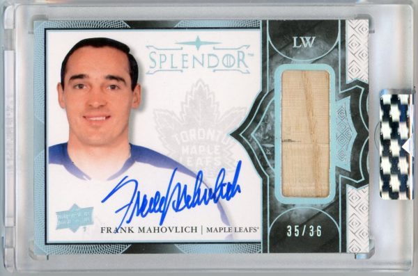 Frank Mahovlich 2017-18 Splendor Game Used Stick Auto /36 #BD-FM