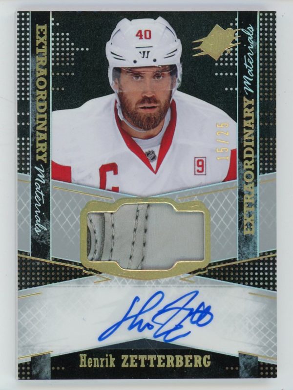 Henrik Zetterberg 2016-17 SPx Extraordinary Materials /25 Auto #EM-HZ