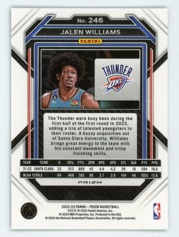 Jalen Williams 2022-23 Panini Prizm Green Prizm RC #246