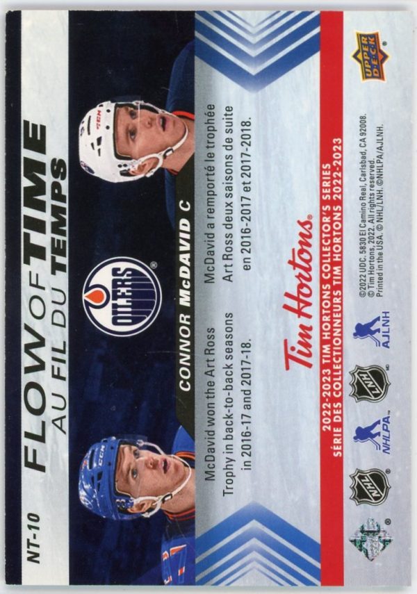 Connor Mcdavid 2022-23 Upper Deck Tim Hortins Flow Of Time #NT-10