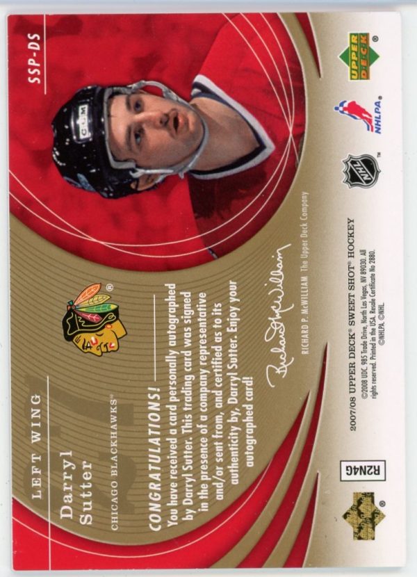 Darryl Sutter 2007-08 Upper Deck Sweet Shot Puck Signings #SSP-DS