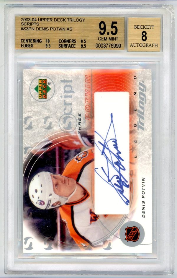 Denis Potvin 2003-04 Upper Deck Trilogy Scripts Auto #S3-PN BGS 9.5