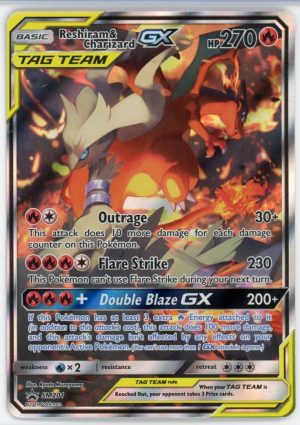 Reshiram & Charizard GX Sun & Moon Black Star Promo Holo SM201