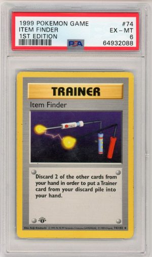 Item Finder Pokemon Base Set 1st Edition Trainer 74/102 PSA 6