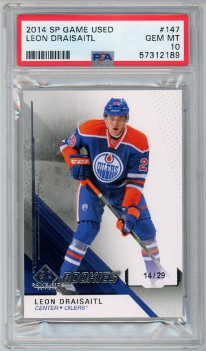 Leon Draisaitl 2014-15 SP Game Used True Rookie 14/29 Card #147 PSA 10 POP 1!