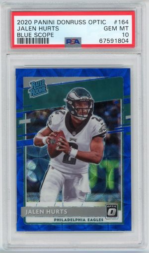 Jalen Hurts 2020 Panini Donruss Optic Blue Scope Rated Rookie #164 PSA 10