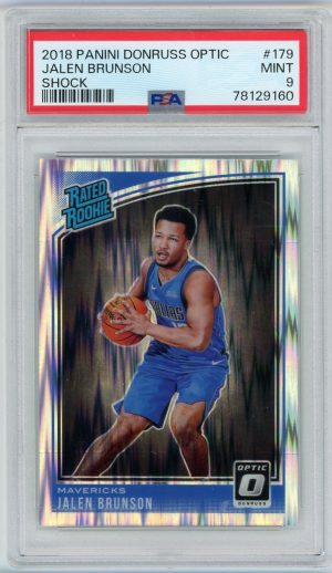 Jalen Brunson 2018 Panini Donruss Optic Rated Rookie Shock #179 PSA 9