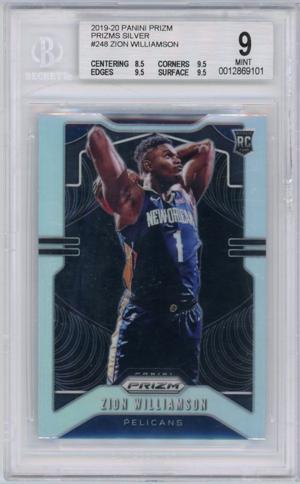 Zion Williamson 2019-20 Panini Prizm Sliver Rookie Card #248 BGS 9