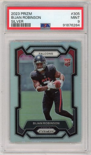 Bijan Robinson 2023 Panini Prizm Silver RC #305 PSA 9