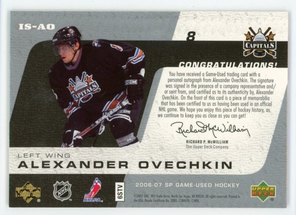 Alexander Ovechkin 2006-07 SPGU Inked Sweaters Jersey Auto 12/25 #IS-AO