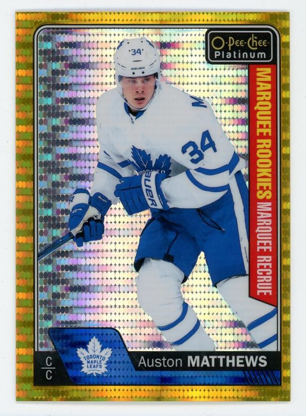 Auston Matthews 2016-17 OPC Platinum Seismic Gold Marquee Rookies 23/50 #151