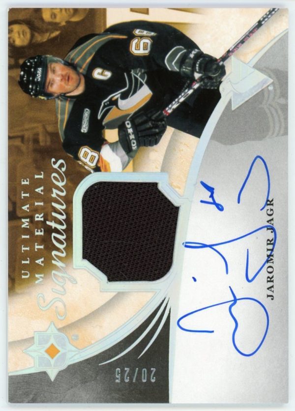 Jaromir Jagr 2020-21 UD Ultimate Signature Materials /25 #UMS-JJ