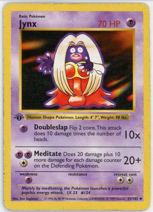 Jynx Pokemon Base Set Shadowless 1st Edition 31/102