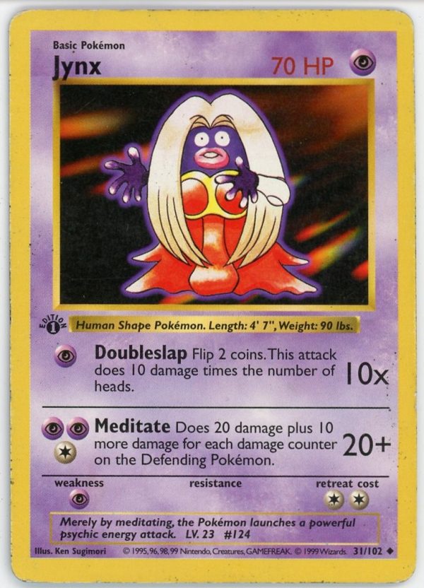 Jynx Pokemon Base Set Shadowless 1st Edition 31/102