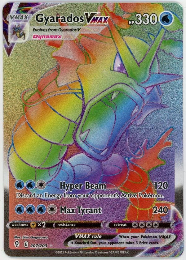 Gyarados VMAX Pokemon Rainbow Rare Evolving Skies 207/203 | Froggers ...