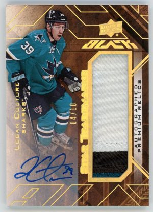 Logan Couture 2015-16 UD Black Star Trademarks Patch Auto 04/10 #TR-LC