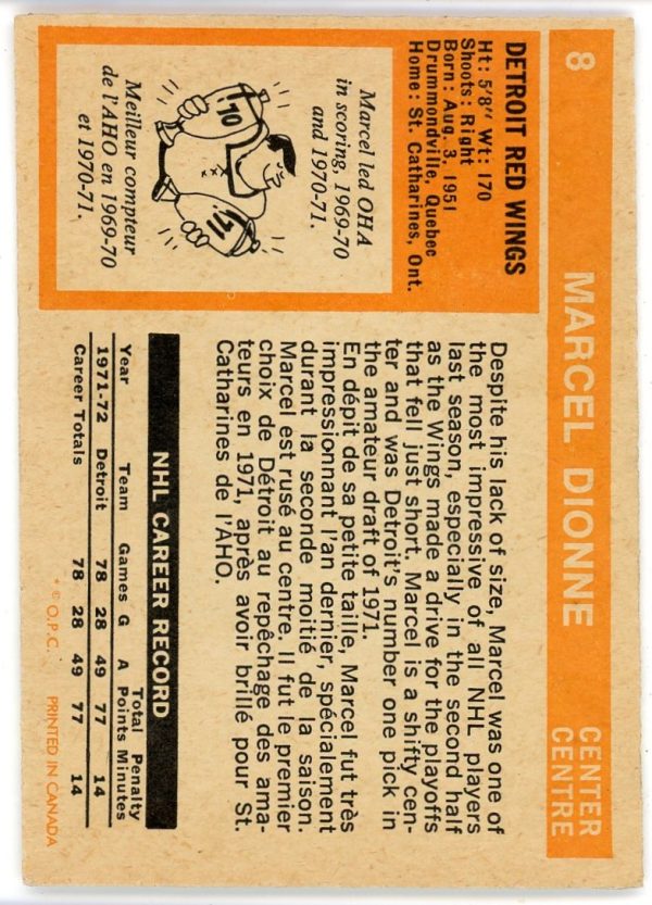 Marcel Dionne 1972-73 O-Pee-Chee 2nd Year Card #8