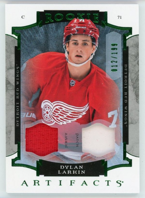 Dylan Larkin 2015-16 UD Artifacts Dual Jersey/Patch 012/199 RC #189