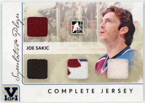 Joe Sakic 2009-10 ITG Superlative Complete Jersey Silver of 9 1/1
