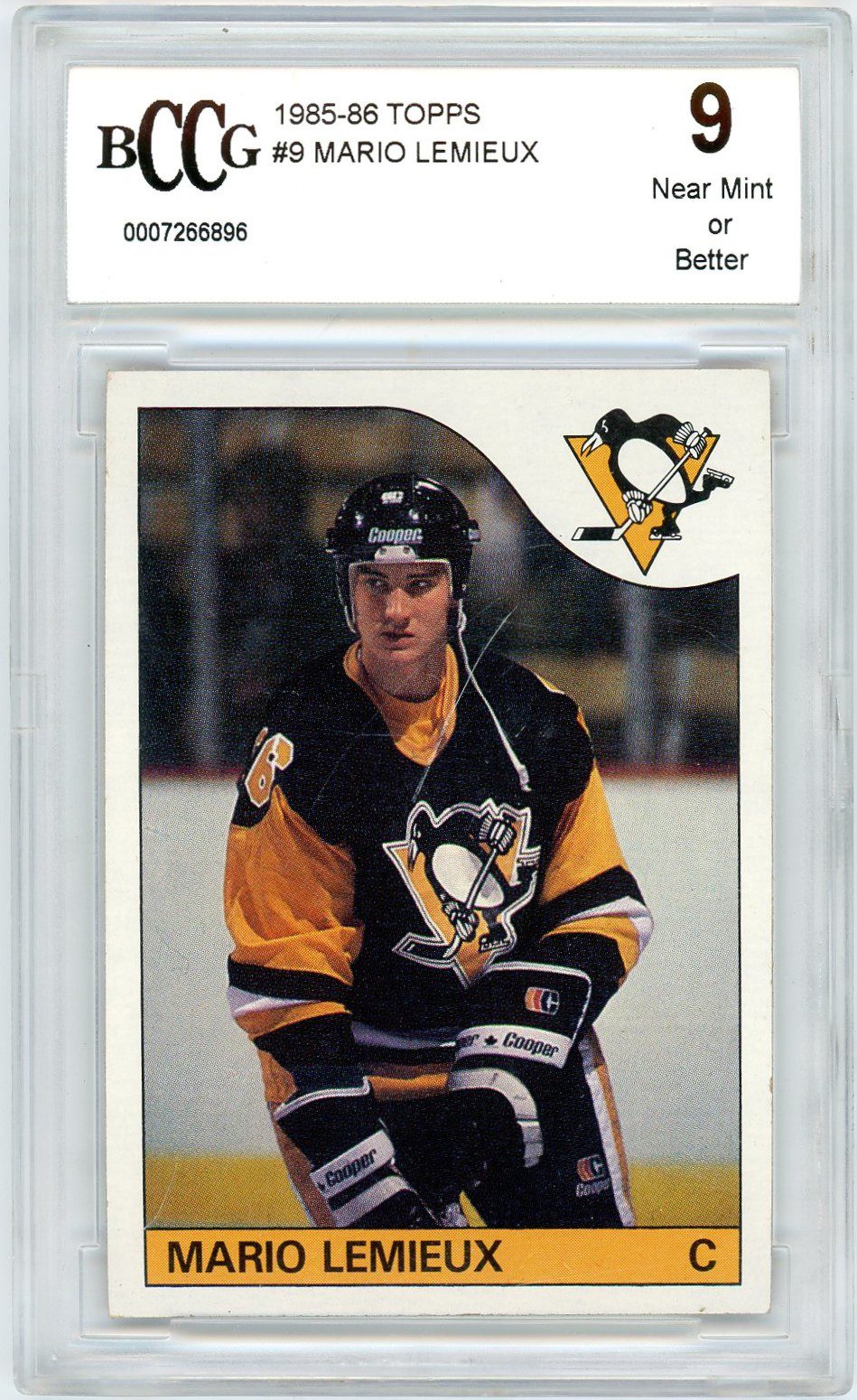 Mario Lemieux 1985-86 Topps Rookie Card #9 BCCG 9 | Froggers House of Cards