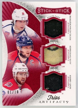 Ovechkin/Backstrom/Green 2015-16 UD Artifacts Trios Stick to Stick /10 #STS3-WAS