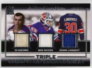 Giacomin/Richter/Lundqvist 2016 ITG Triple Game-Used Memorabilia /45 Card #GT-03