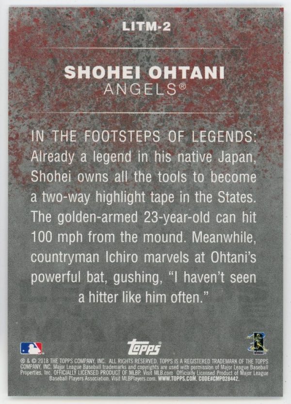 Shohei Ohtani 2018 Topps Legends In The Making Rookie Card #LITM-2
