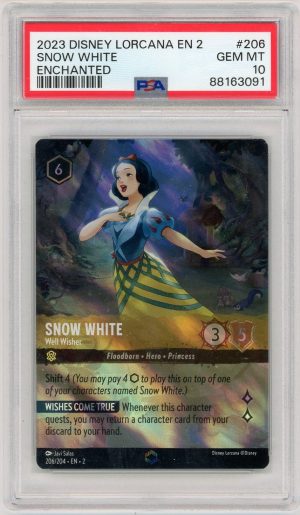 Snow White Well Wisher Enchanted Disney Lorcana 206/204 PSA 10