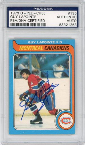 Guy Lapointe 1979-80 O-Pee-Chee Card #135 PSA/DNA Auto AUTHENTIC