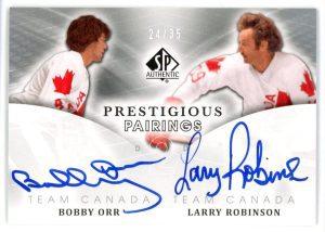 Bobby Orr/Larry Robinson 2011-12 SP Authentic Prestigious Pairings Auto 24/35 #PP-OR