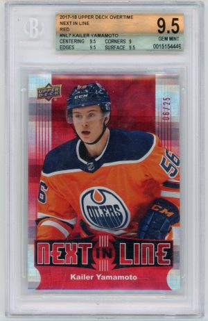Kailer Yamamoto 2017-18 UD Overtime Next In Line Red /25 BGS 9.5
