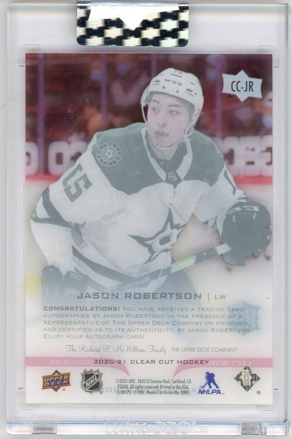 Jason Robertson 2020-21 UD Clear Cut Exclusives Rookie Auto /65