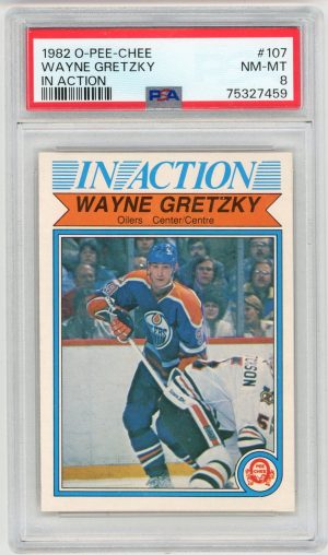 Wayne Gretzky 1982-83 O-Pee-Chee In Action #107 PSA 8 NM-MT