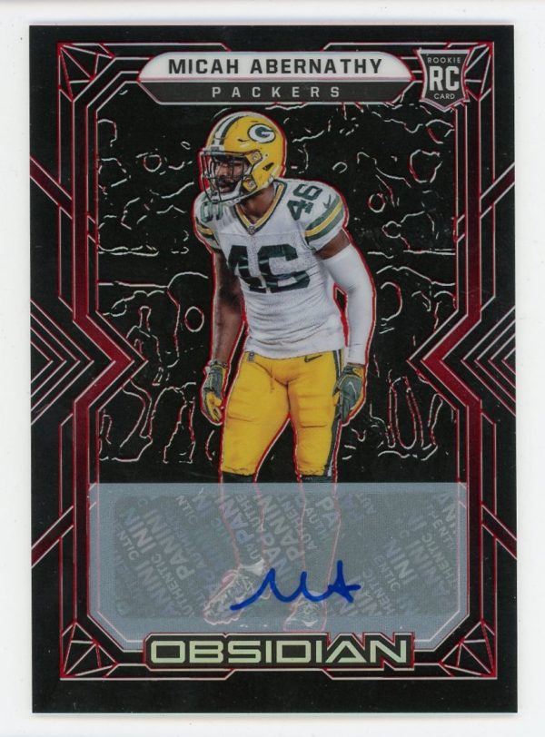 Micah Abernathy 2022 Panini Obsidian Electric Etch Red /10 RC #175