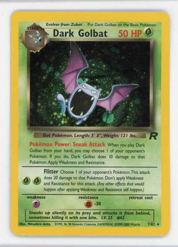 Dark Golbat Pokemon Team Rocket Holo 7/82 LP