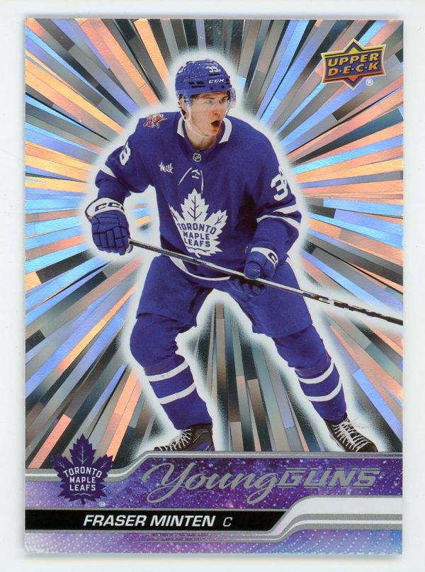 Fraser Minten 2023-24 UD Outburst Silver Young Guns RC #485