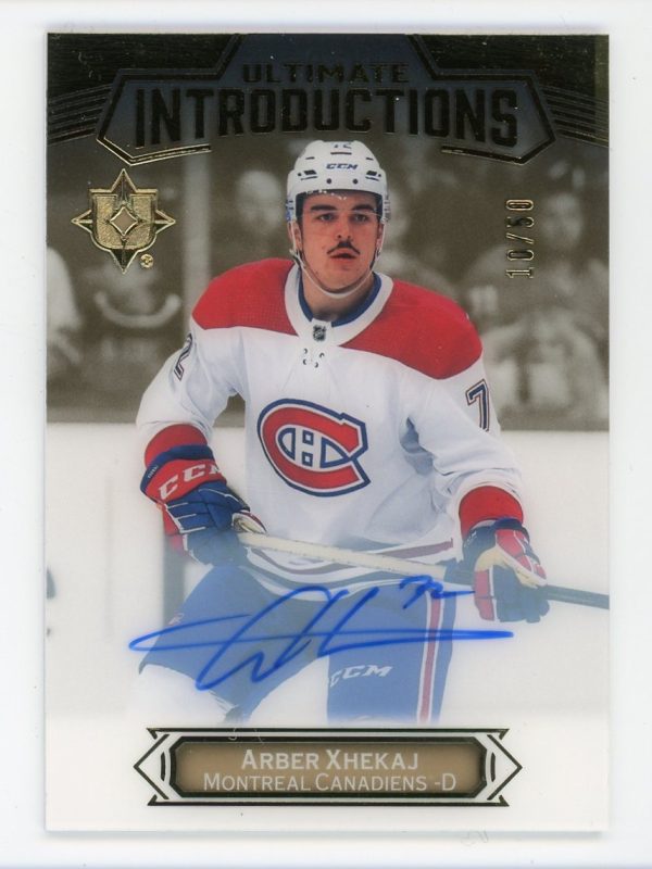 Arber Xhekaj 2022-23 UD Ultimate Introductions Auto 10/50 #UI-69