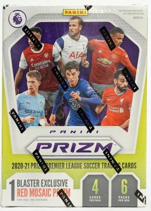 2020-21 Panini Prizm Premier League Soccer Blaster Box (Red Mosaic Prizms)