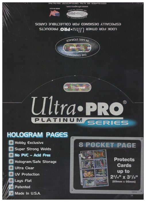 Ultra Pro Platinum Series 8 Pocket Protective Page – 100 Pages